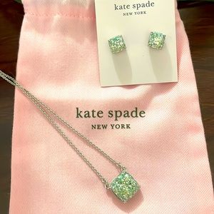 Kate Spade Necklace and Earring set. Never worn-silver